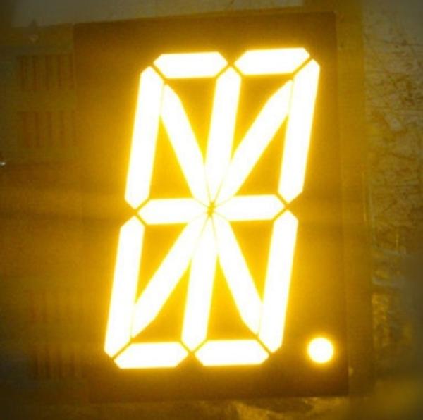 Yellow Single Digit LED 16 Segment Display 140mcd For gas station digital