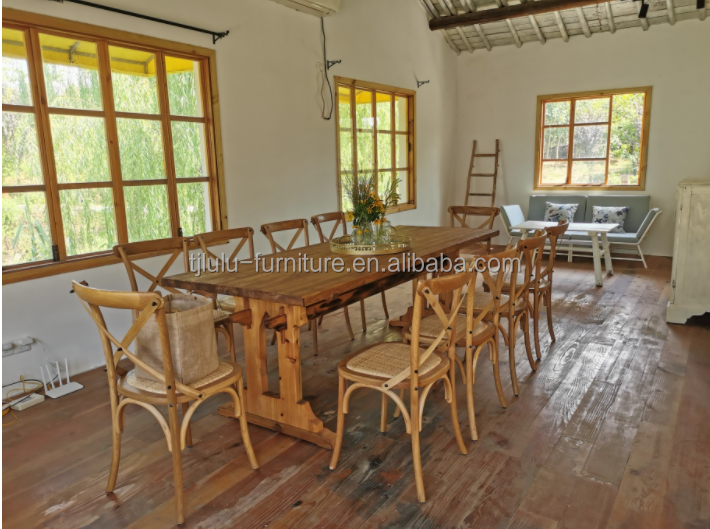 NO Folded Customized American Modern Design Solid Wood Cross BackStackable Event Dinging Chair