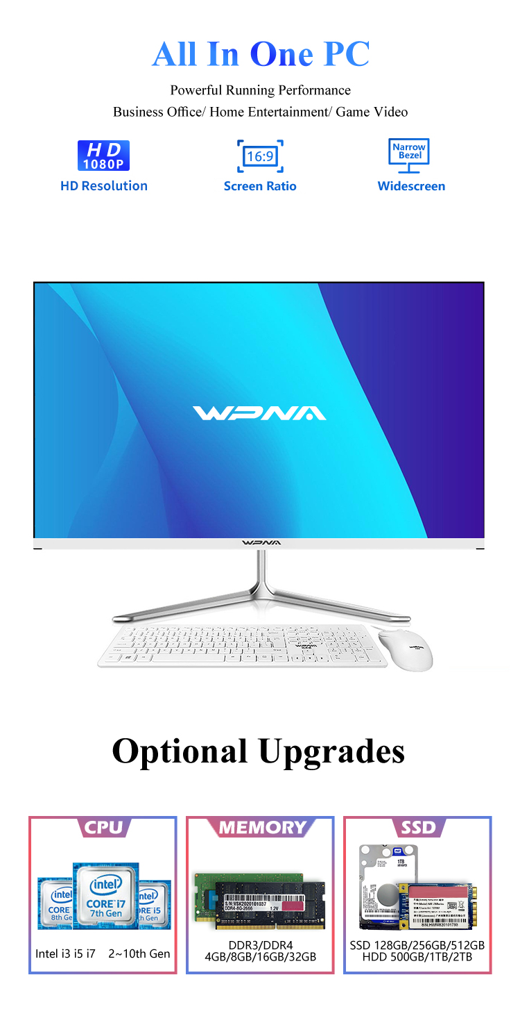 16gb DDR4 Ram 1tb Ssd Curved All In One Pc for Widescreen Gaming and Office Needs