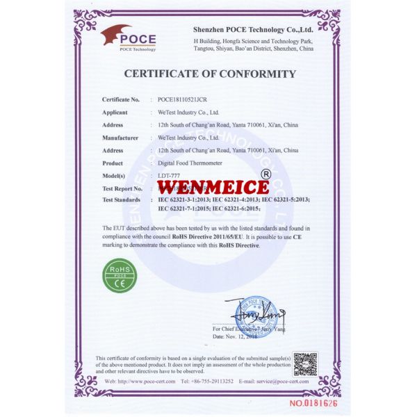 Red / Black Coffee Milk Thermometer 3 Seconds Instant Read 16.2*4.4*2.3cm