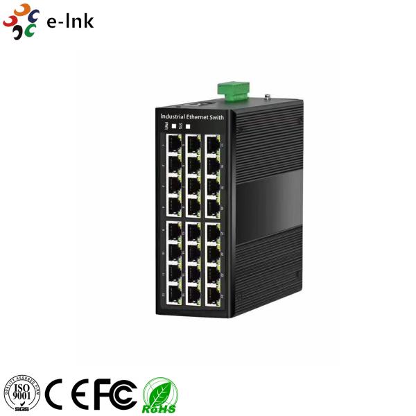 Quality Gigabit DIN Rail Ethernet Fiber Optic Switch Industrial Managed 24 Port 10/100/1000Mbps for sale