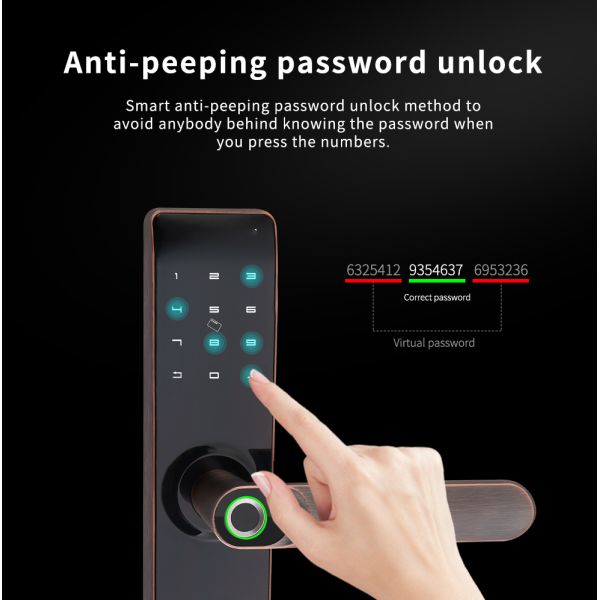 Fingerprint Zinc Alloy TT Door Lock Indoor WiFi APP Smart For Apartment House