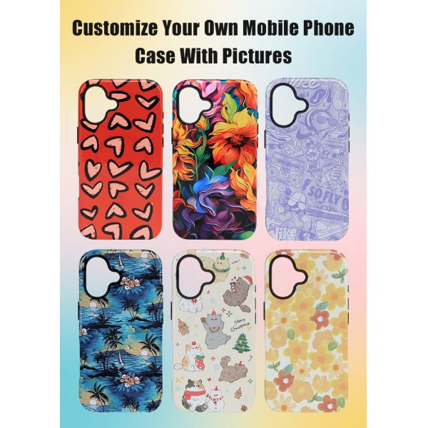 Sublimation Blank Phone Case 3D 2 in 1 Cover TPU Blank Printable for iPhone 16