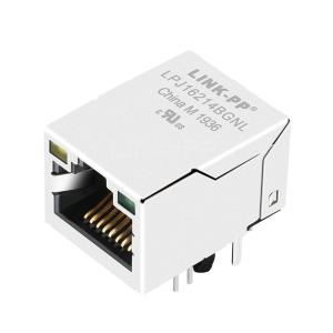 China LPJ16214BGNL 100 Base-T Single Port RJ45 Transformer Ethernet Connectors Tab Up Yellow/Green Led on sale