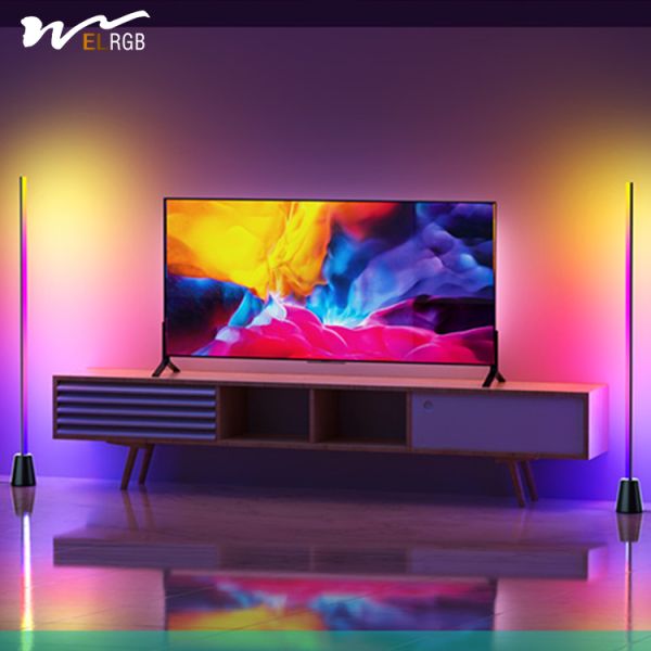 Residential Gaming Room Wall Wash Floor Lamp 50000 Hours Working Time Music Voice Control