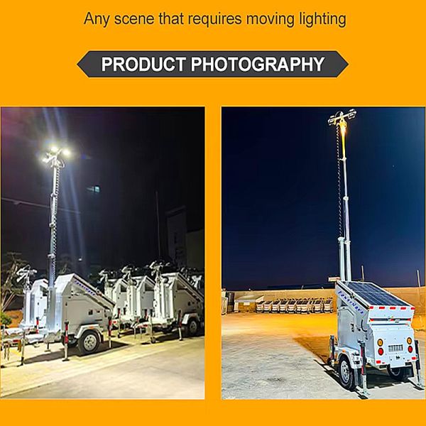 Mobile Light Tower Outdoor LED Lighting Tower 9m Hydraulic Mast Diesel Light Tower
