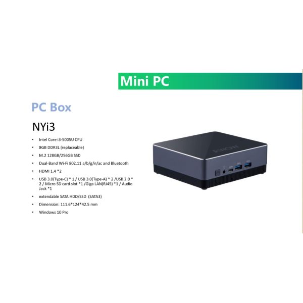 Mini PC Box 8GB DDR3L Mini Desktop PC Intel Core i3 - 5005U CPU