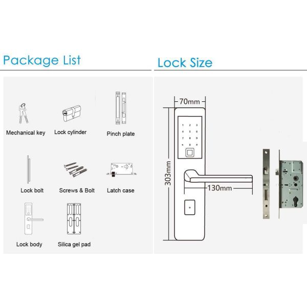 Bluetooth Fingerprint Card Reader Access Door Lock Control System Security Entry