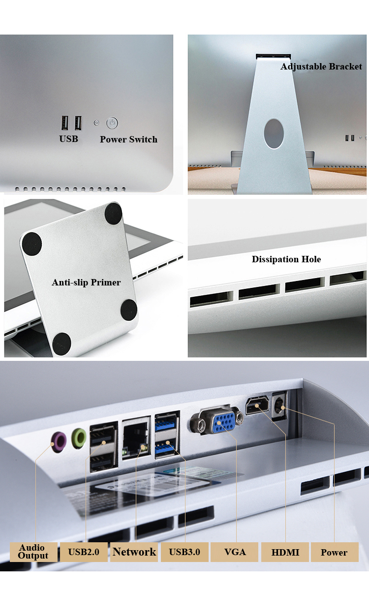 All-in-One Desktop PC with Touchscreen i3/i5/i7/i9 Processor DDR3/DDR4 RAM SSD/HDD