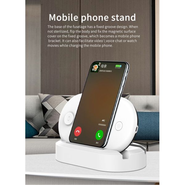 15W 4 in 1 Multifunctional Wireless Charger with UV Disinfection