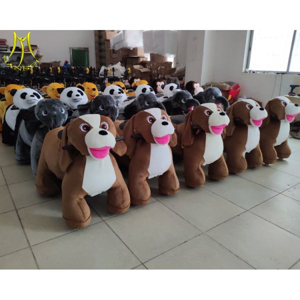 Hansel coin operated plush walking bear stuffing animal machine riding panda toy