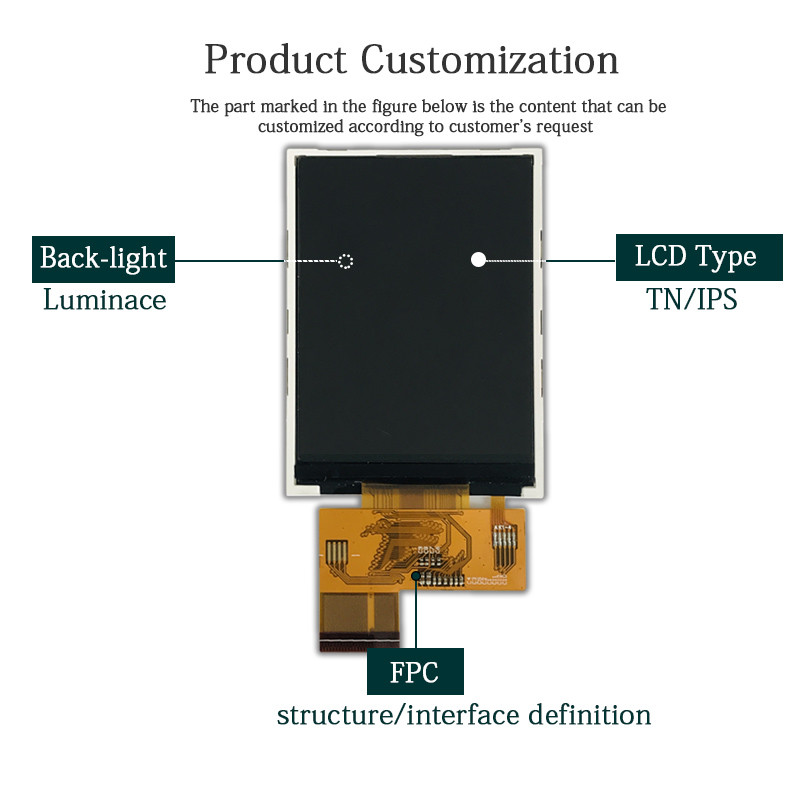 SPI MCU Rgb 300nits TFT Lcd Screen 2.8" TN Transmissive TFT LCD Module