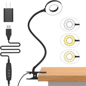 Buy cheap Desk Lamp 3 Color Modes &amp; 10 Brightness LED Reading Light with Clamp, Flexible Gooseneck Book Light Clip on Table product