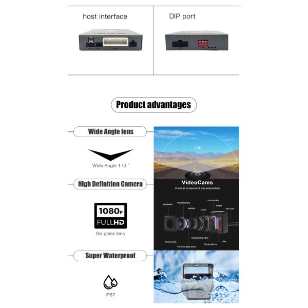 IP67 Car Camera Security System Commercial Truck Backup Camera 4CH HD 1080P