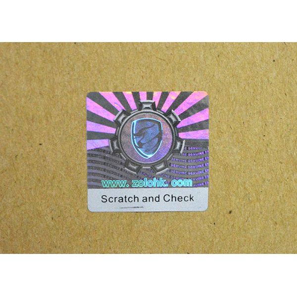 Hologram sticker with scratch layer printing for security use