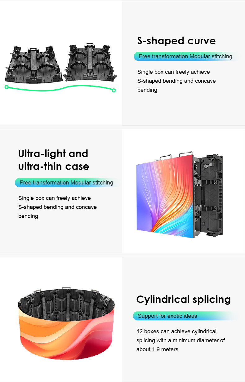 P3.91 LED Flexible Screen 3840Hz Conference LED Display 9000cd/m2 With Back Maintenance