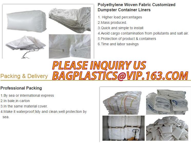 extra lagrge woven PE drawstring dumpster container 20 yard drawstring black dumpster container liners for bagplastics