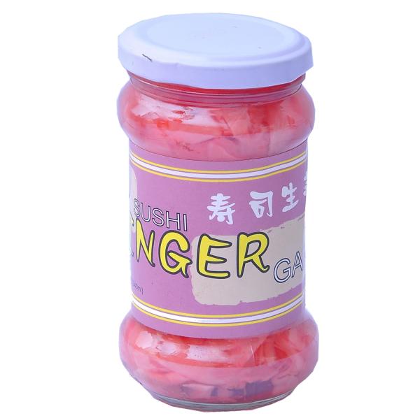 Quality 340g Chinese Sweet Pickled Ginger Slice White And Pink In Bottle for sale