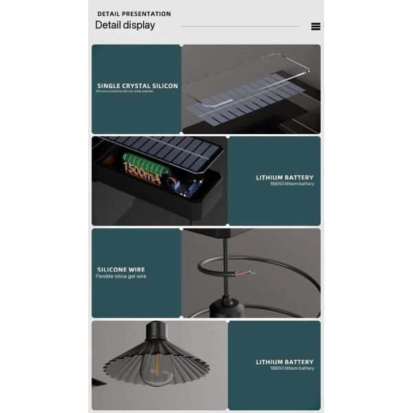 3000K Solar Wall Light IP54 Outdoor Garden Solar Light Energy Efficient