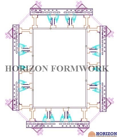 Flexibly Assembled Column Formwork with H20 Wooden Beam and Steel Walers