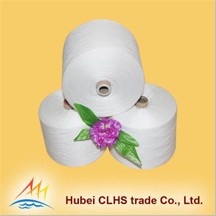 Quality Single Twist Polyester Core Spun Yarn , Polyester Weaving Yarn Less Broken Ends for sale