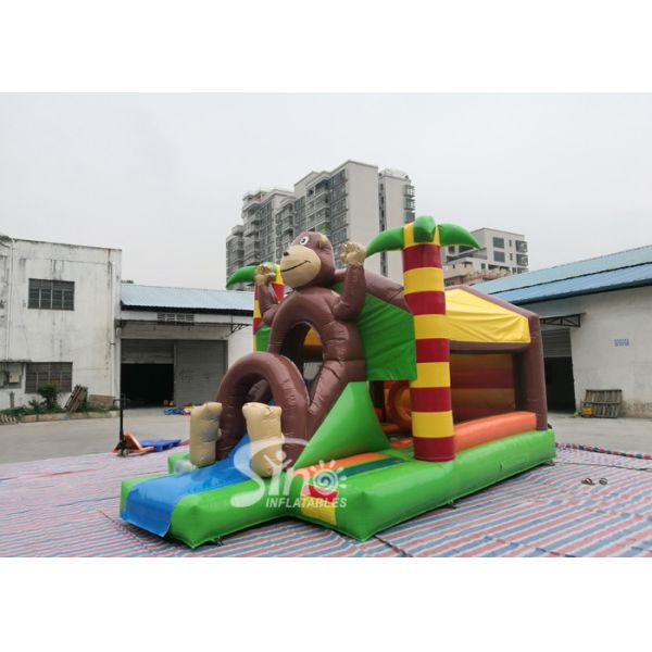21x13 Kids Jungle Monkey Inflatable Combo Bouncy Castle For Theme Park