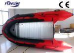 Red PVC Foldable Inflatable Boat Aluminum Floor Inflatable Boats CE / ISO