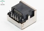 Through Hole PCB Mount RJ45 Jack 8P8C One Port Side Entry Built - In LED