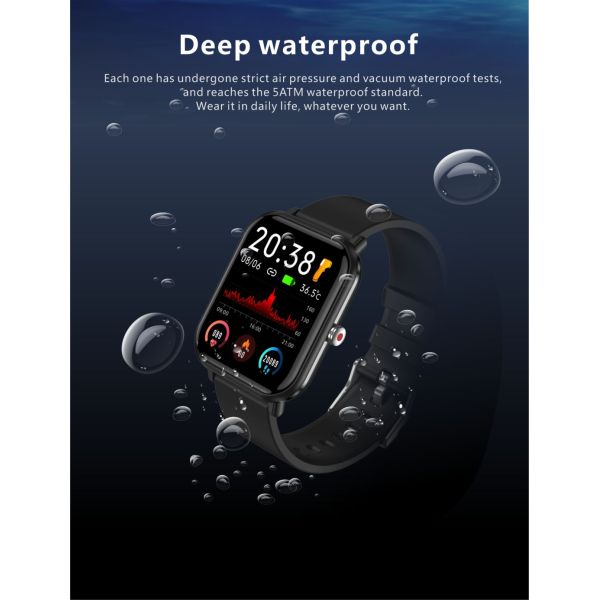1.7 Inch TFT High-Definition 240*280pixel Full Screen Touch Temperature Monitoring Music Control Multiple Dials Q9PRO Smart Watch