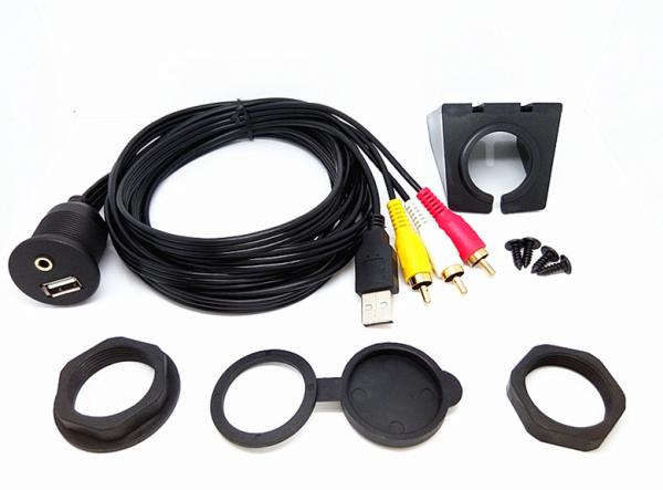 Quality 6 Ft USB Extension Data Cable Audio Video Flush Mount Set For Car Dashboard for sale