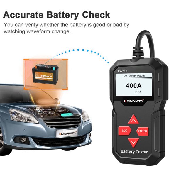 LCD Screen Auto Car Battery Tester 12V With Printer For Gas Diesel Car