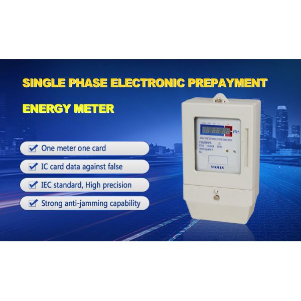 Single phase digital electronic prepaid watt hour meter with LED display