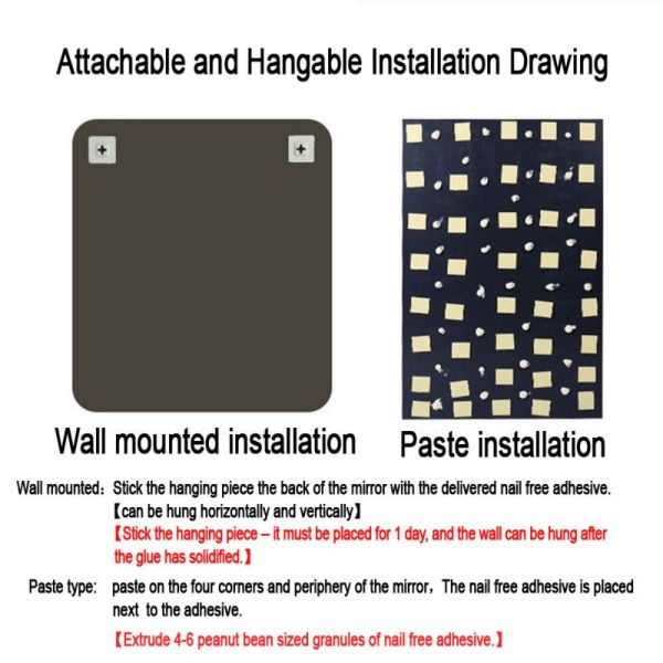 Modern Wall Mirror with Unbreakable Glass Fashion Home Decorative Bath Mounted Mirror