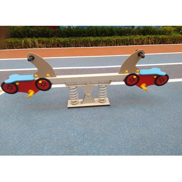 Seesaw Plastic Seat Preschool Play Equipment Outdoor Galvanized Steel