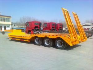 Gooseneck Low Bed Semi Trailer With Air Ladder , Lowbed Semi Trailer