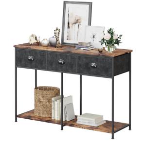 Console Table with Fabric Drawers, Particleboard Console Table, Functional Sofa Table, ULVT20H-2