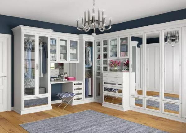 Quality MDF U Shape Walk In Closet Wardrobe With Hang Rob , Simple Design Drawings for sale