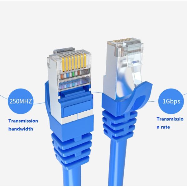 Custom Length PVC Sheath Cat6 Network Cable Metal Head