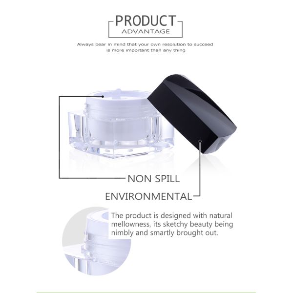 SUNRAIN PMMA Empty Plastic Cosmetic Jars 15ml 30ml 50ml SR-2305A