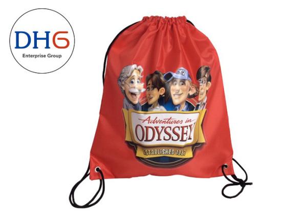 Quality Cloth Drawstring Gym Sack Drawstring Bag , Personalized Cinch Bags 210 Denier for sale