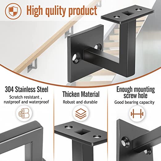 Stainless Steel 304 Handrail Brackets for Stair Railing in Powder Coating Material
