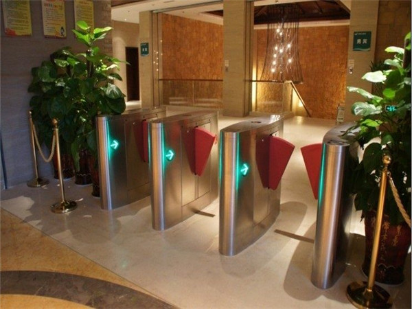 Entrance Security Flap Barrier Gate Pedestrian Turnstile With IR Sensors