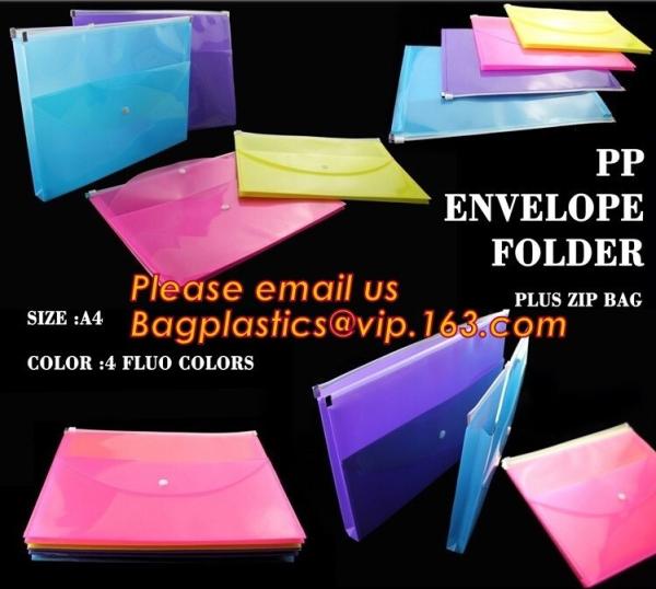 pp envelope pocket folder custom cute printed a4 plastic document carrying file