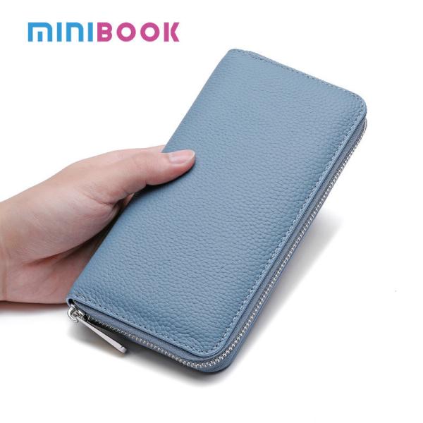 Quality Unisex Fashion Custom Wallet in Smooth Pebble Genuine Leather with Long Zipper Purses for sale
