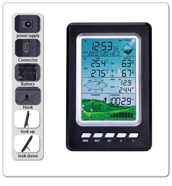 Quality Color Weather Station Data Recorder With Accurate Temperature And Humidity Readings for sale