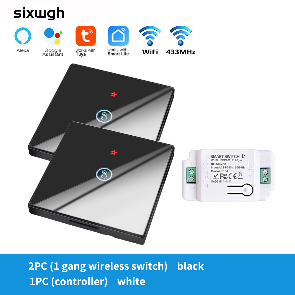 SIXWGH Tuya Wifi Connected Light Switch Home Automation Touch Wall Switch Controller