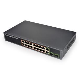Buy cheap 16-port Gigabit switch IEEE 802.3af/a standard 250W power backplane bandwidth 52 Gbps uplink port POE switch product