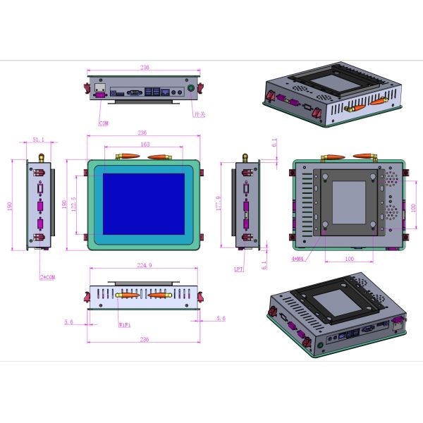 Rugged 8 Inch 8.4 Inch Industrial Panel PC With Touchscreen Support Windows OS Linux