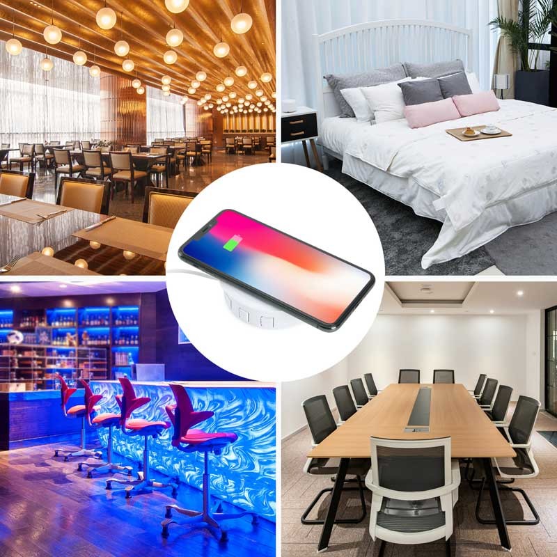 PC ABS Desktop Embedded Wireless Charger Mounted Space Saving