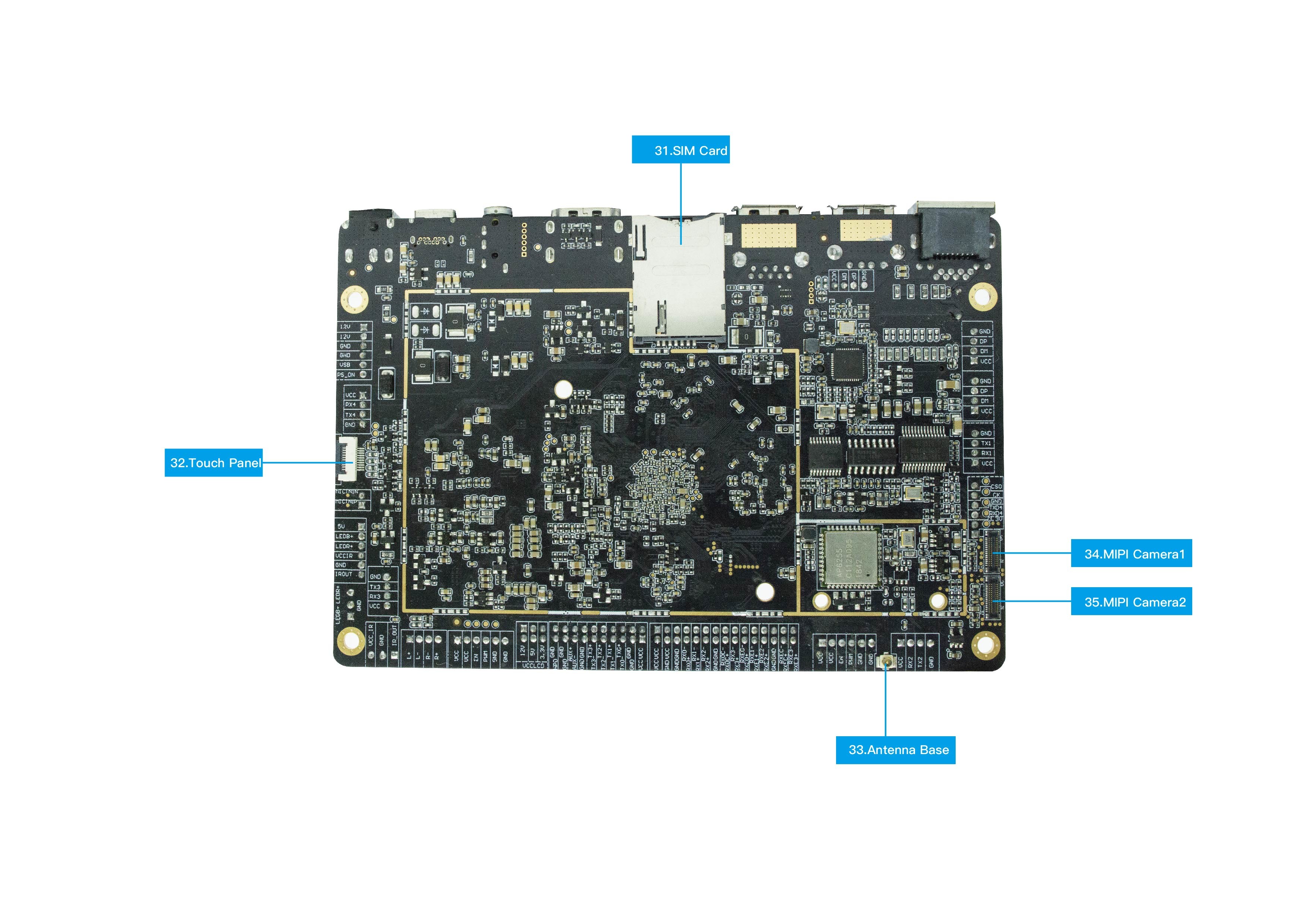 2K 4K Embedded Board Rk3399 Core Android Controller Board Custom Wifi BT Drive